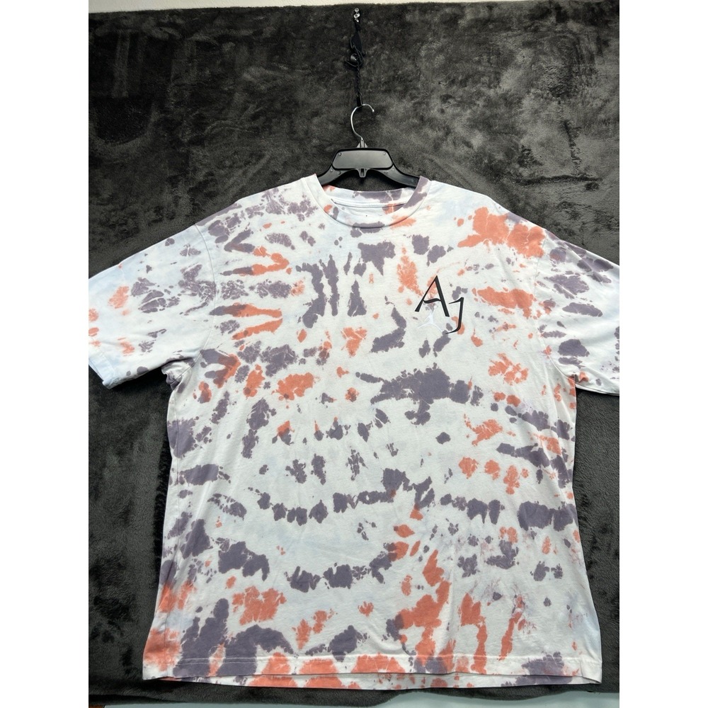 Nike Air Jordan AJ Tie Dye Graphic T Shirt Men's XXL White Purple Orange Jumpman